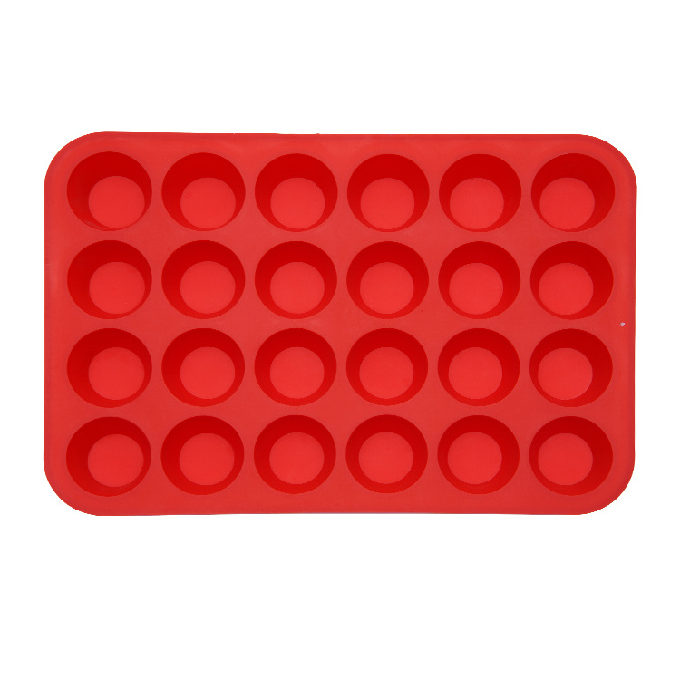 Non-Sticky Food Grade Silicone Cake mold Muffin Pan 24 Cup  Molder Cupcake mould Baking Accessories Tools