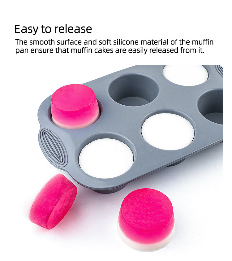 Non-Stick Reusable Heat Resistance Food Grade Silicone Cake mold Muffin Pan 6 Cup  Molder Cupcake mould Baking