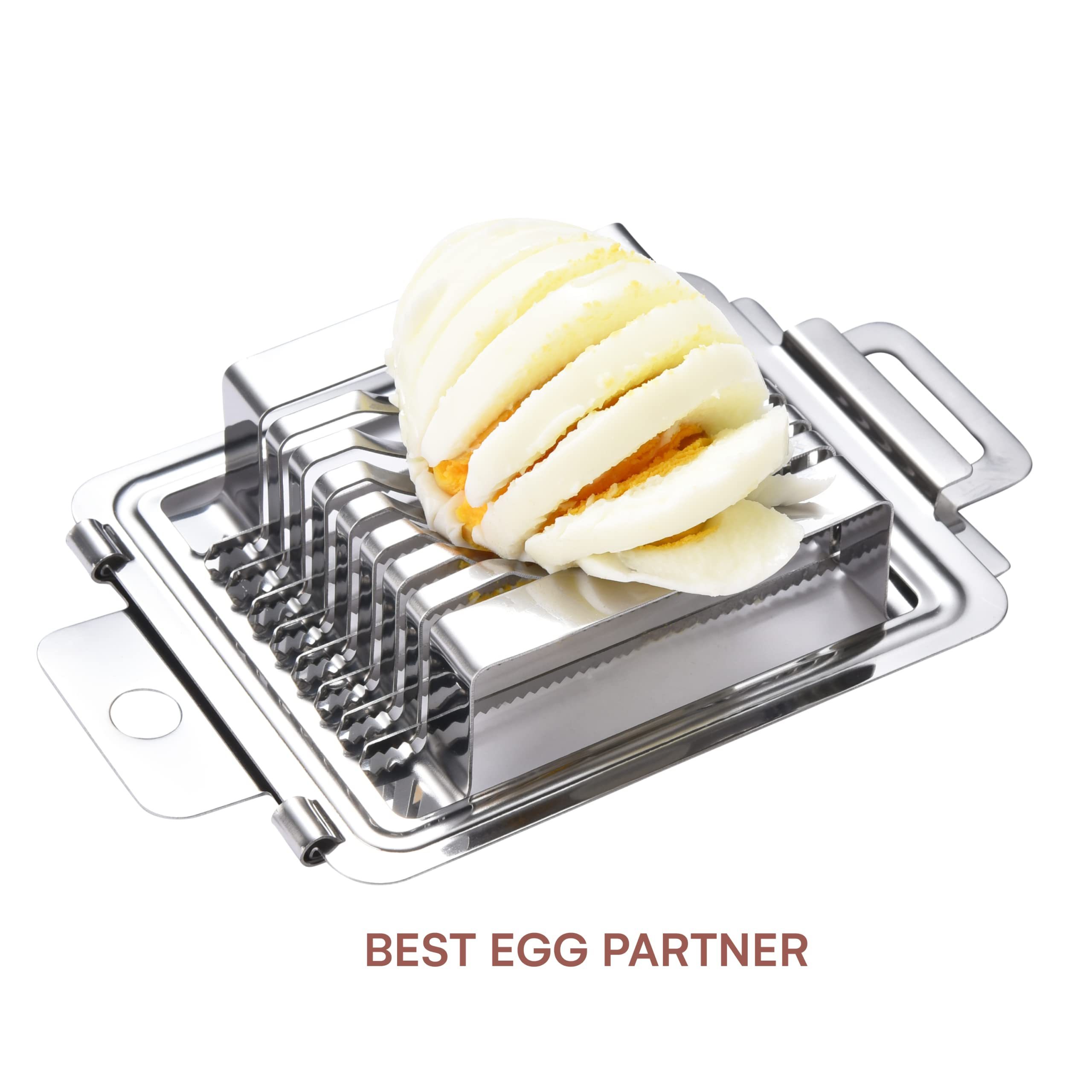 Stainless Steel Egg Slicer for Hard Boiled Eggs Heavy Duty Fruit Egg Cutter with sturdy blade