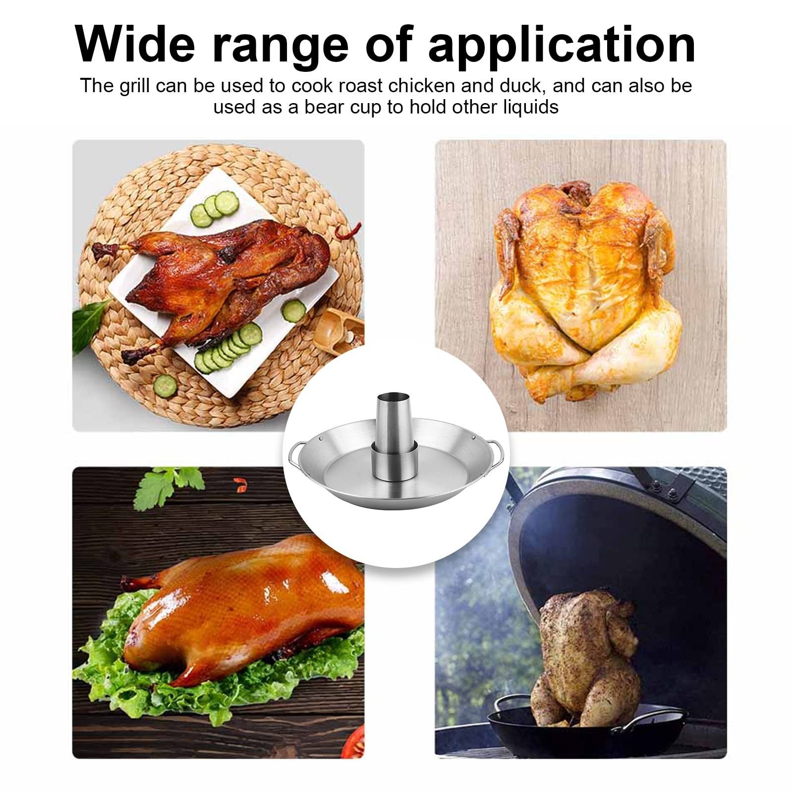 Stainless Steel Beer Can Chicken Holder Chicken Roaster Rack Stand Vertical Barbecue Roaster BBQ Rack Turkey Standing Holder