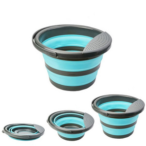 10L Plastic Collapsible Folding Bucket Silicone Foldable Round Tub 5L Outdoor Water pot for Garden Camping Fishing water Pail