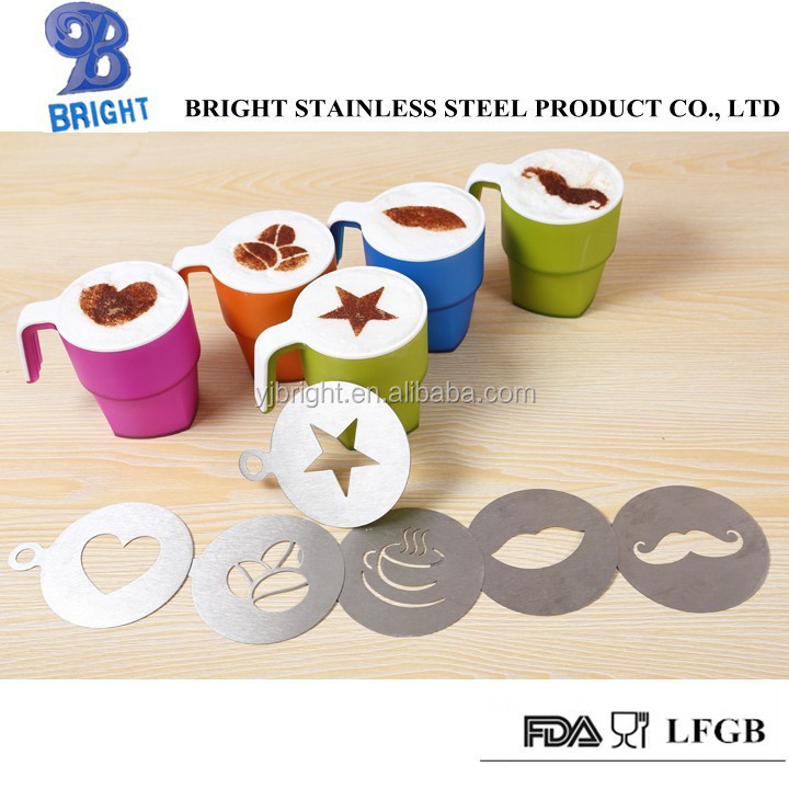 Stainless steel coffee stencil