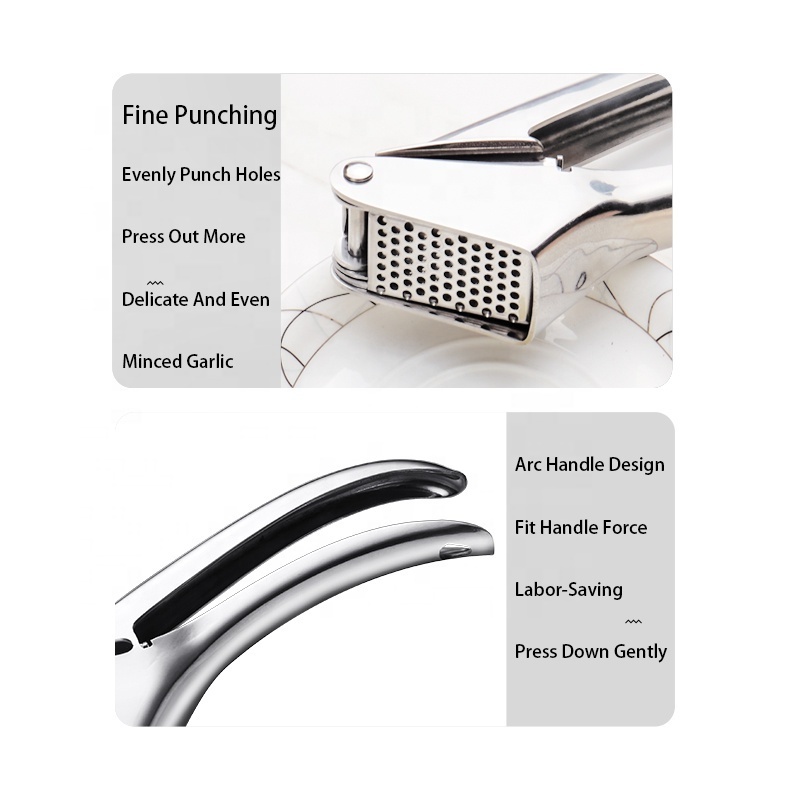 2013 Hot Sale High Quality Manual Garlic Press Stainless Steel Garlic Mincer Garlic Slicing Squeezer Crusher Rocker Valkosipulip