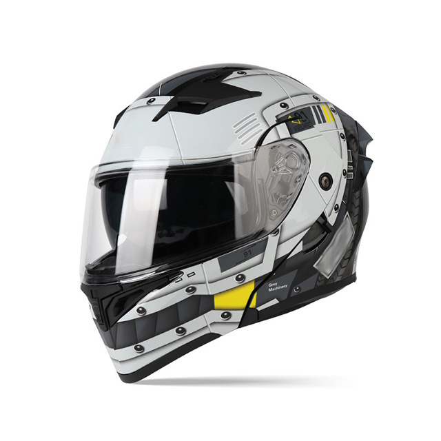 Quick Release Double Lens Full Face Motorcycle Helmet  With Camera and Bluetooth for All Seasons Visor