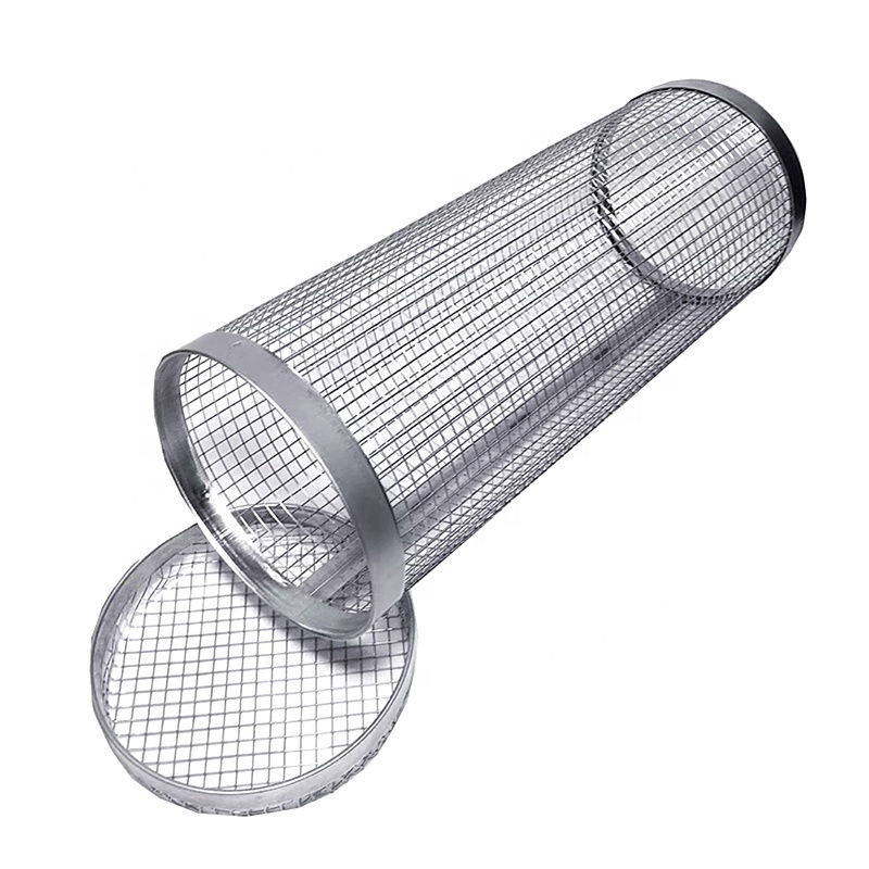 12 inch stainless steel 304 BBQ rolling basket BBQ rolling basket for outdoor grilling S/S 304 wire mesh BBQ basket