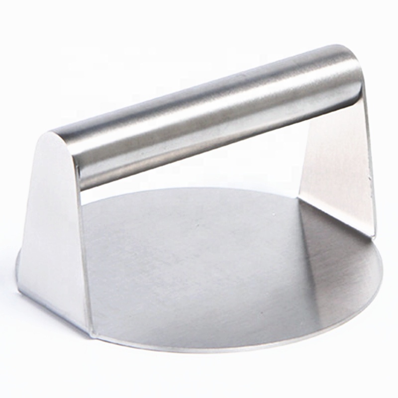 stainless steel 304 round shape berger press stainless steel meat press for BBQ accessory berger smasher meat smasher