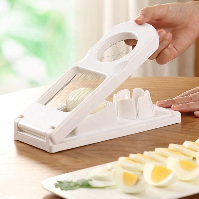 High quality  2 in 1 stainless steel egg slicer  kitchen tool egg slicer multi-purpose egg  wires cutter