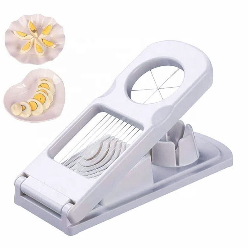 High quality  2 in 1 stainless steel egg slicer  kitchen tool egg slicer multi-purpose egg  wires cutter