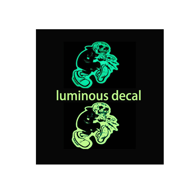 Self Adhesive Glowing Dark Luminous Fluorescent Christmas Tree Label Wall Sticker custom sticker label