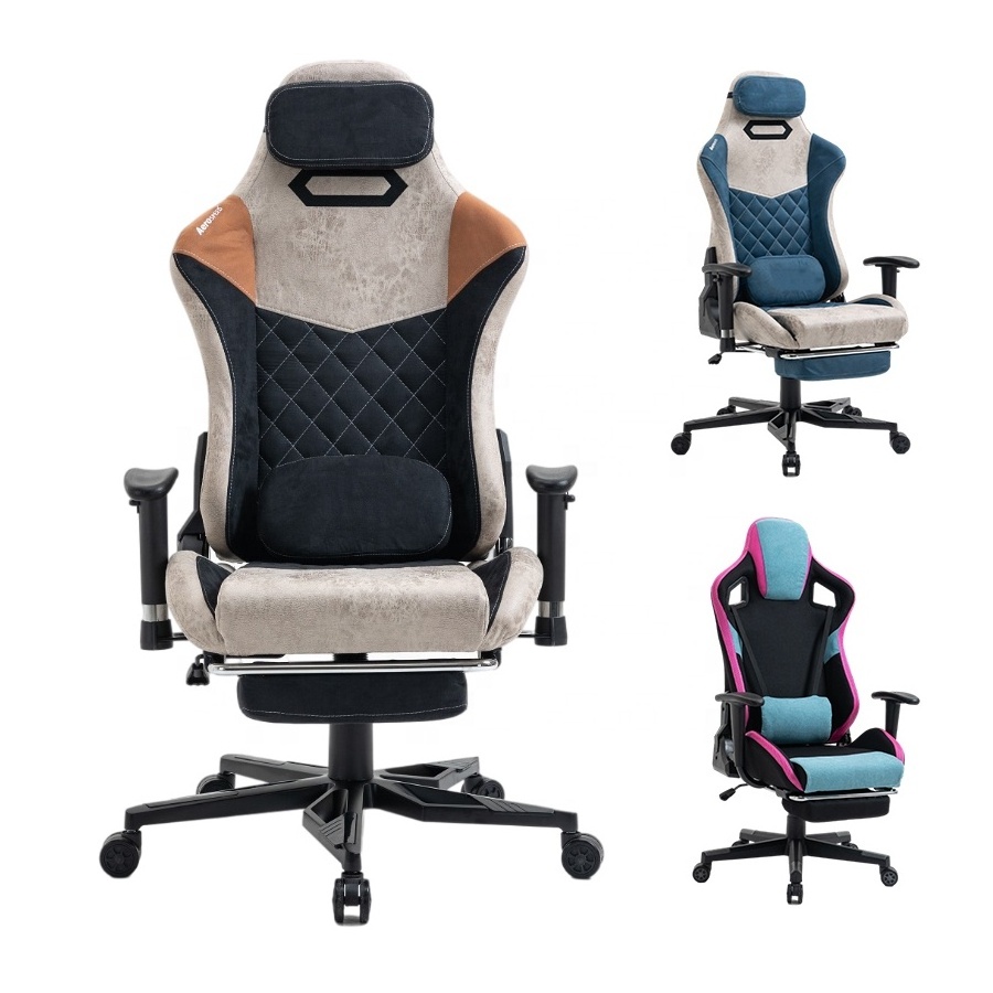 Vietnam market new design Premium velvet fabric gaming chair High Back Gamer Chair Blue Height Adjustable Seating Office Chairs