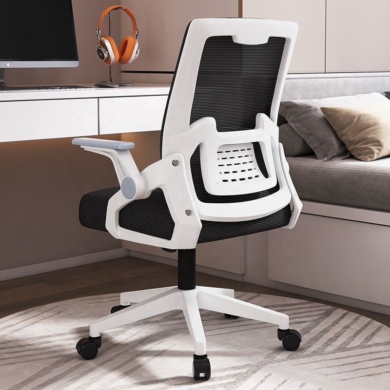 Hungary High Quality Mesh Back White Plastic Back Office Chair Silla Ergonomic Adjustable Height Mute Wheels Swivel Office Chair