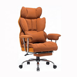 2023 Saba Khaki Office Chair Big High Back PU Leather Soft Computer Chair Manager Executive Swivel Office Chair with Metal Base