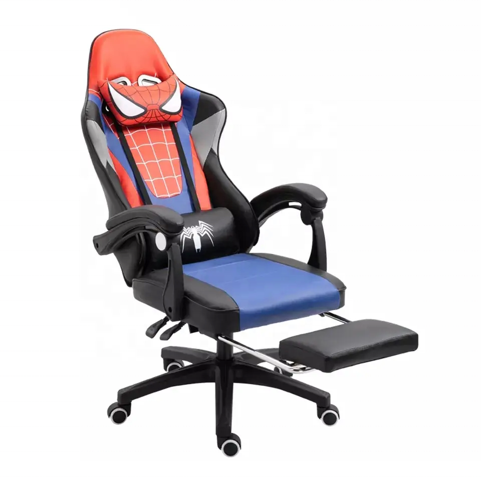 Custom Spider Gaming Chair with Footrest Office Gaming Chairs for Carpet Wood Floors Heavy Duty Wheels Computer Chair