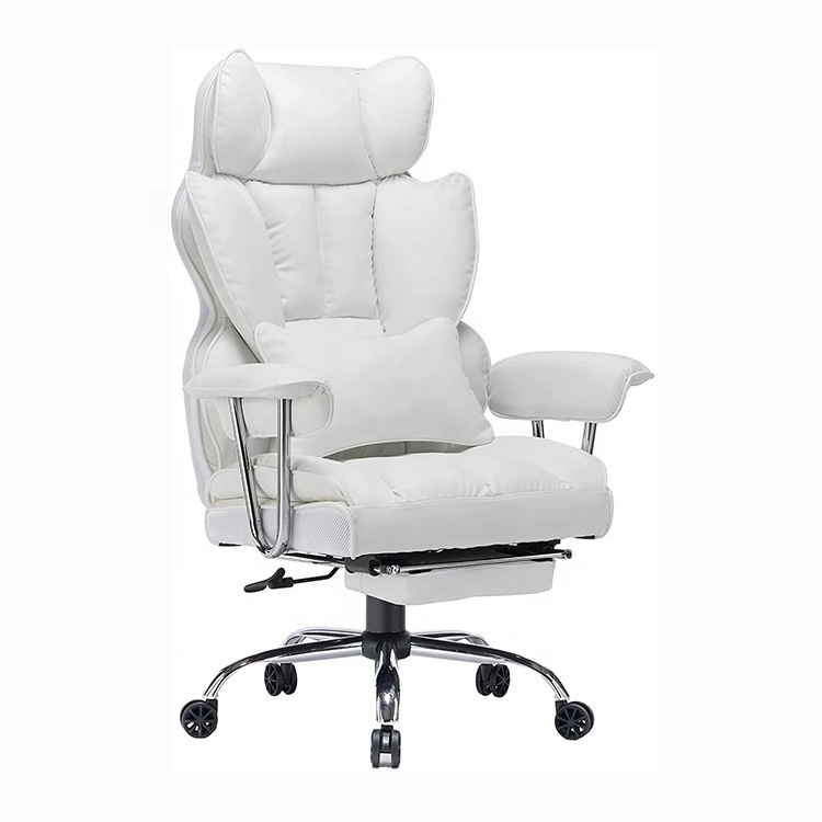 High Back Bonnech Big Tall Office Chairs Managerial Executive Swivel Adjust Height Rocking White Mech Office Chair with Footrest