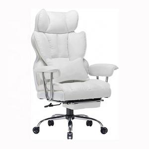 High Back Bonnech Big Tall Office Chairs Managerial Executive Swivel Adjust Height Rocking White Mech Office Chair with Footrest