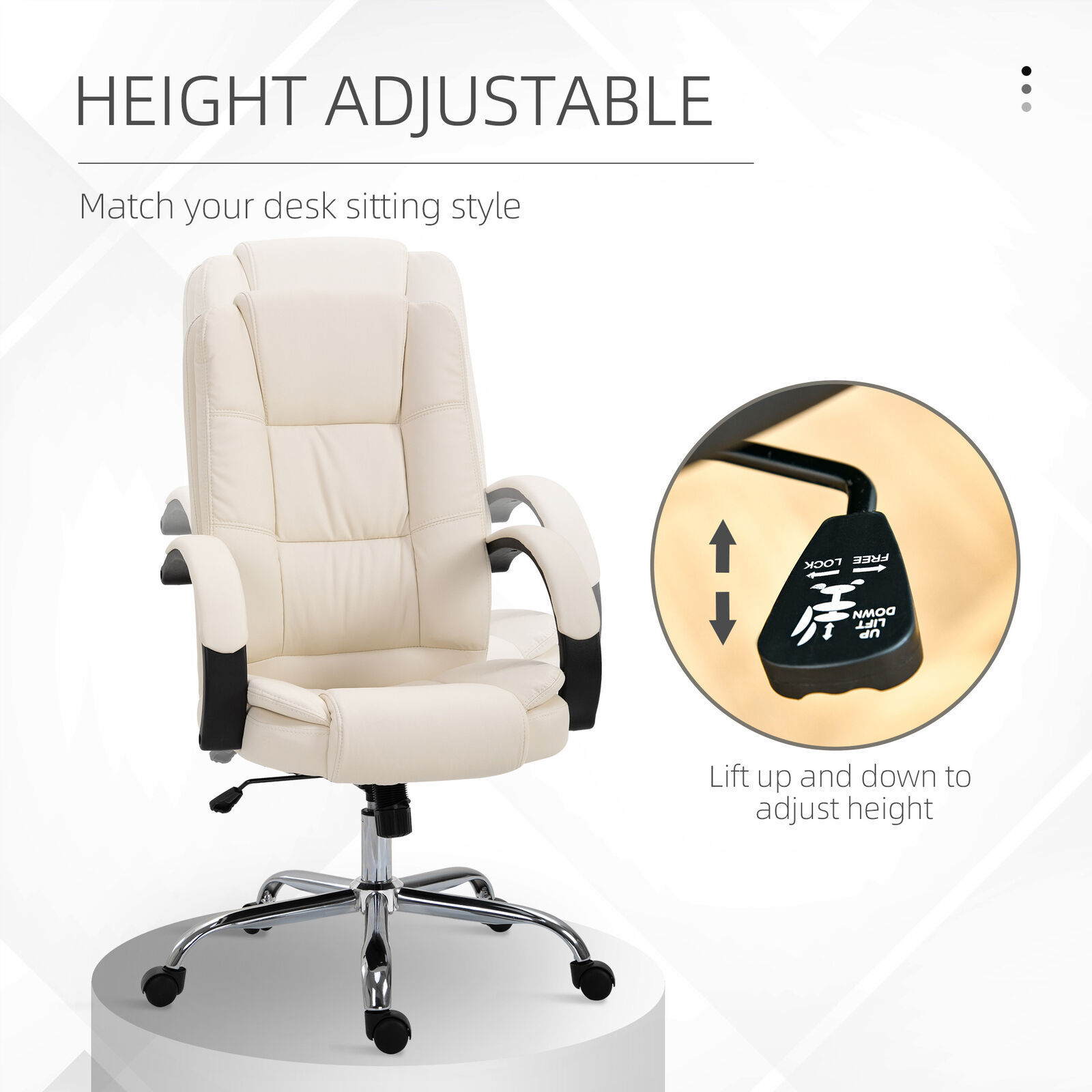 Modern Luxury Boss Executive High Back Swivel Chairs Office Chairs PU Leather Bedroom Furniture Adjustable Recline Office Chair