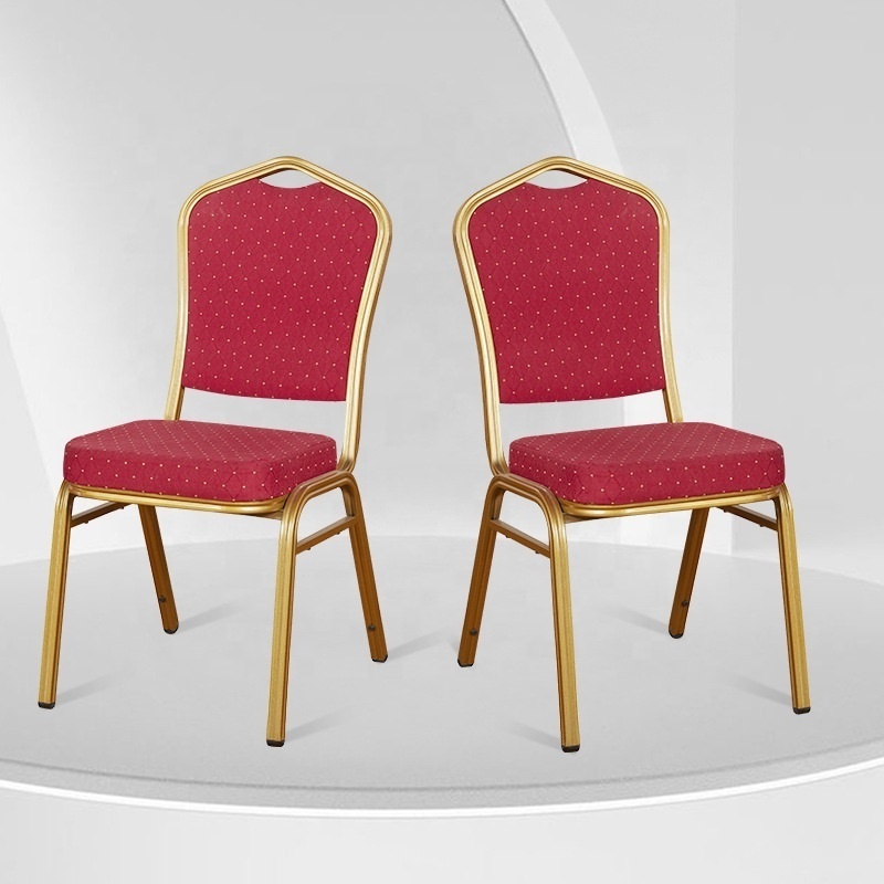 2022 Hotel training banquet chair restaurant general red wedding dining restaurant meeting VIP iron chair