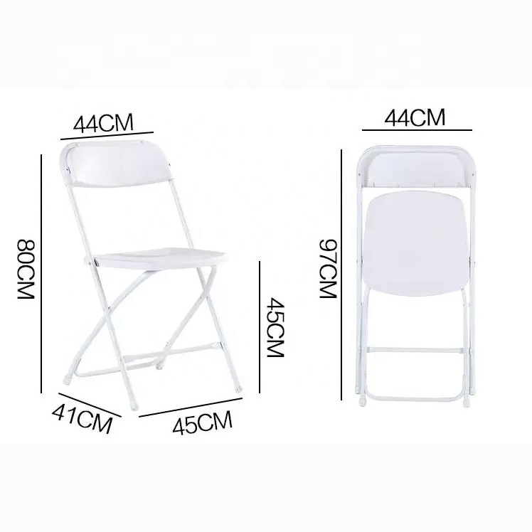 Wholesale Cheap Italy Outdoor Wedding Party Events Chairs Plastic Metal Folding White Wedding Foldable Dining Chairs for Events