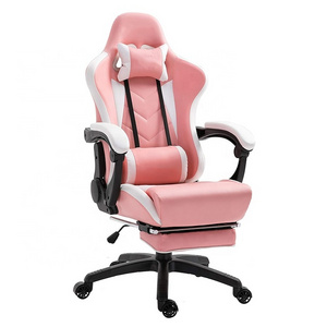 Gaming Chair Racing Computer Pink Ergonomic Video Game Chair Backrest Seat Height Adjustable Swivel Recliner Chair with Headrest