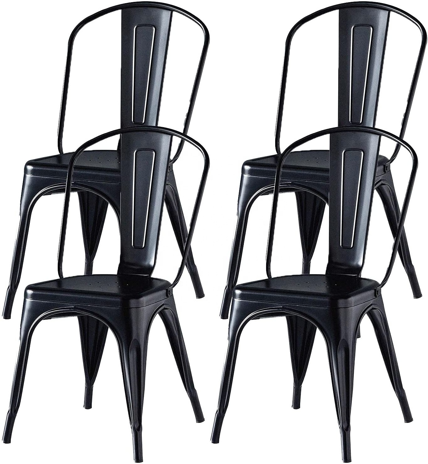 YUJUN Furniture Set of 4 Style Dining Side Chair Dining Room Chairs Metal Stackable Kitchen Chairs