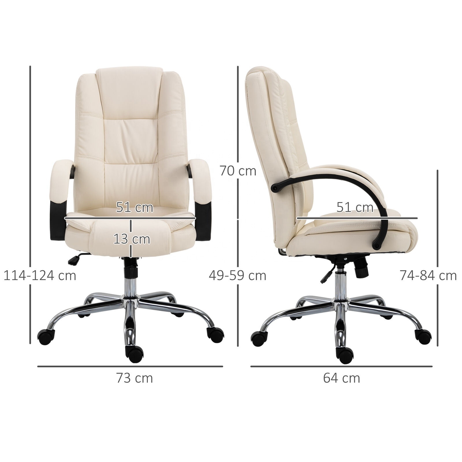 Modern Luxury Boss Executive High Back Swivel Chairs Office Chairs PU Leather Bedroom Furniture Adjustable Recline Office Chair