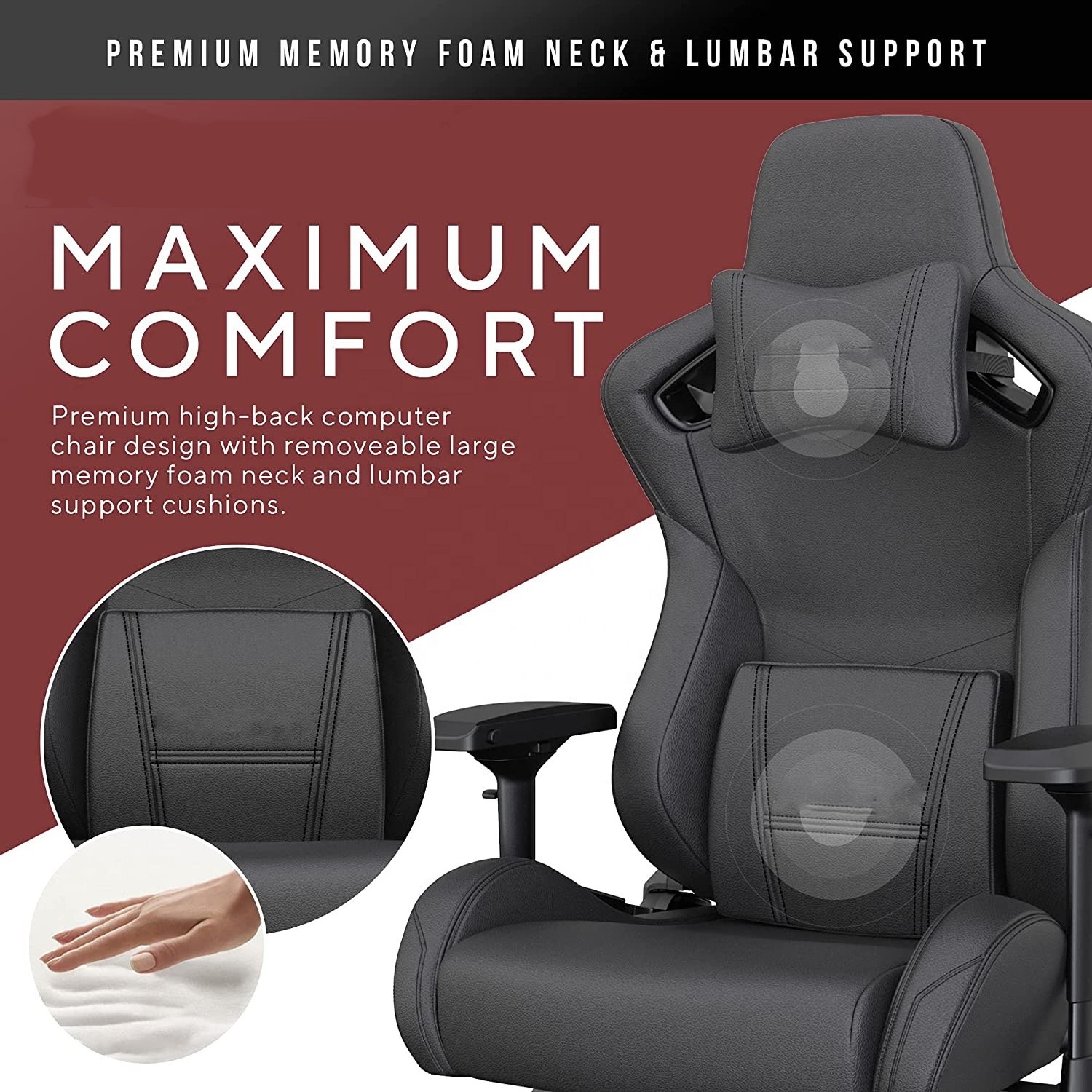 Ergonomic Office Chair Premium Leather Gamer Chair Anda Seat Navi Pro Gaming Chair for Adults and Teenagers