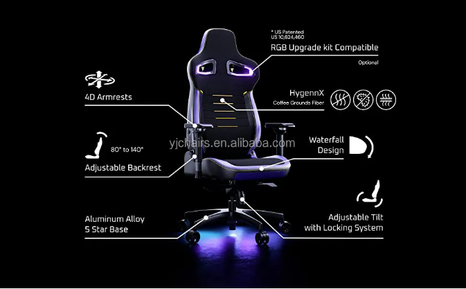 Extreme Comfort Gaming Chair Adjustable High Back Ergonomic Office Swivel Chair PU Leather Rocker Swivel E-sport Chair