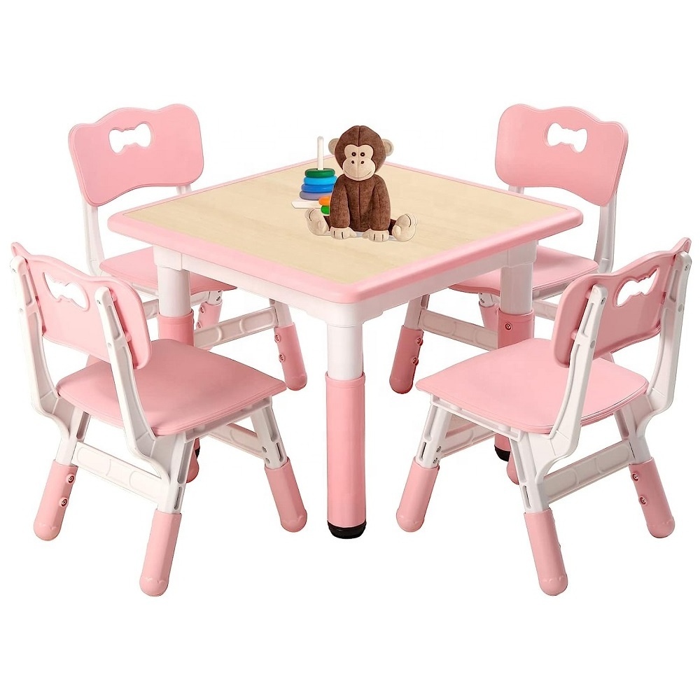 Nordic preschool cheap kids children party table and chairs set Pink Modern Home Public Child Play Children Table and Chair Set