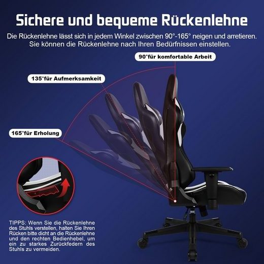 High Back Reclining Chair Ergonomic Heavy Duty Office Chair Gaming Chair with Massage Function for Adults