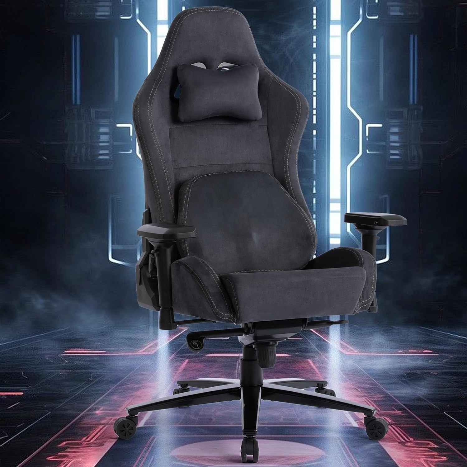 Heavy Duty Metal Large Gaming Chair Oversized Adults Suede Fabric Gamer Chair Big Computer Office Chair with Rocking 4D