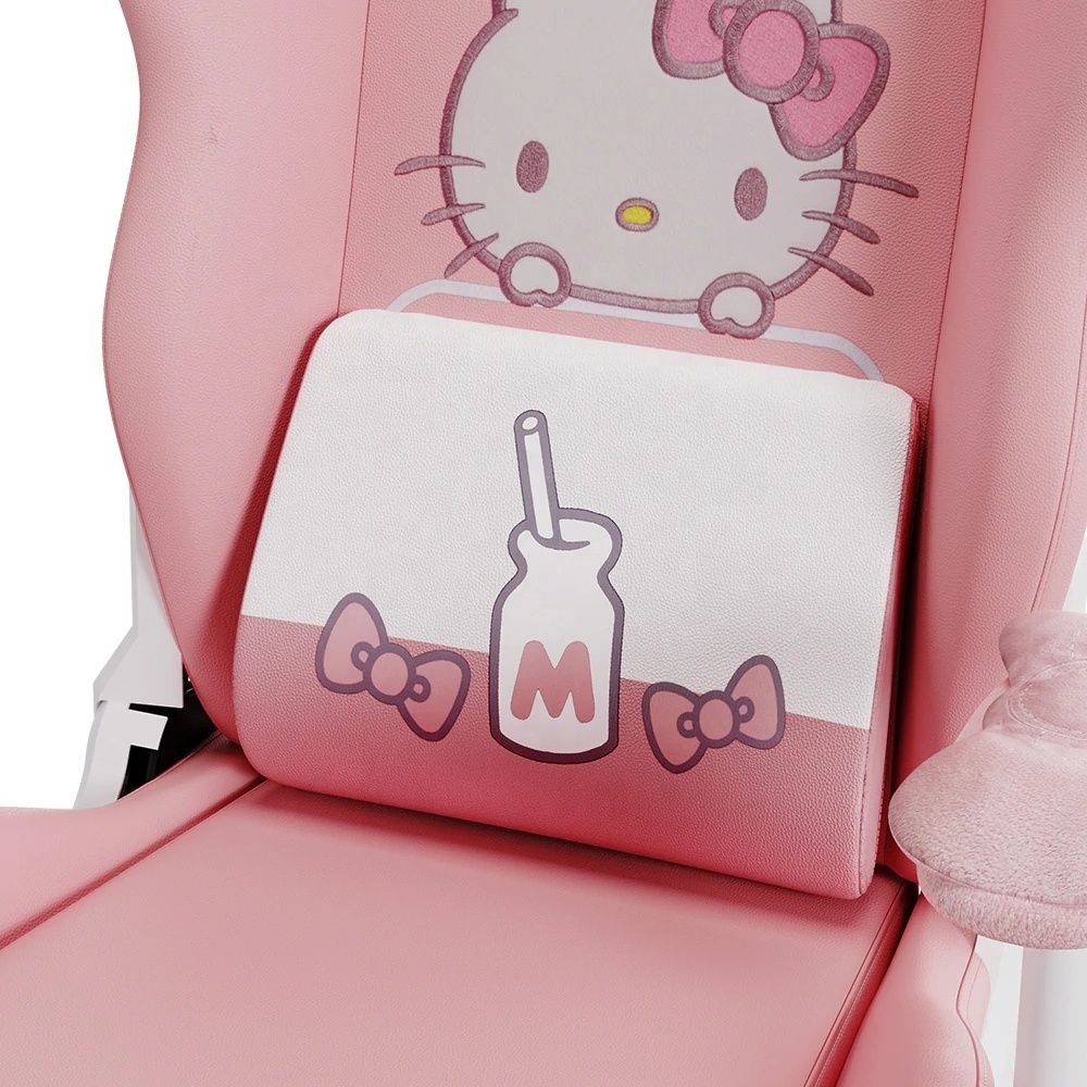 Cute Rosa hello Cat Cartoon wholesale gamer chair gaming Pink cat gaming chair Ergonomic Gamer Chair with Footrest