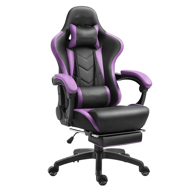 Gaming Chair Racing Computer Pink Ergonomic Video Game Chair Backrest Seat Height Adjustable Swivel Recliner Chair with Headrest