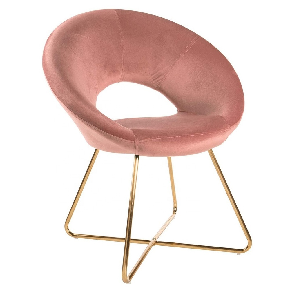 2023 NEW Set of 2 Dining Room Chair Pink Velvet Accent Side Chair Modern Mid-Century Dining Chaise with Metal Leg