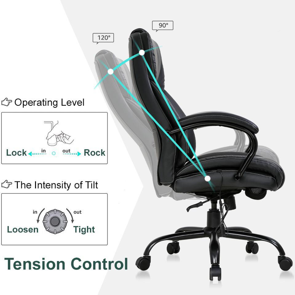 Office Chair 500lb Wide Seat Desk Chair Armrest Swivel Rolling office Massage Adjustable Ergonomic Task Chair