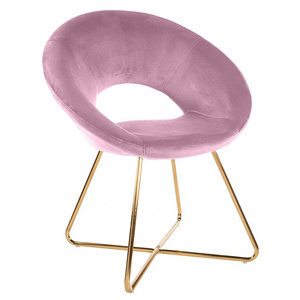 2023 NEW Set of 2 Dining Room Chair Pink Velvet Accent Side Chair Modern Mid-Century Dining Chaise with Metal Leg