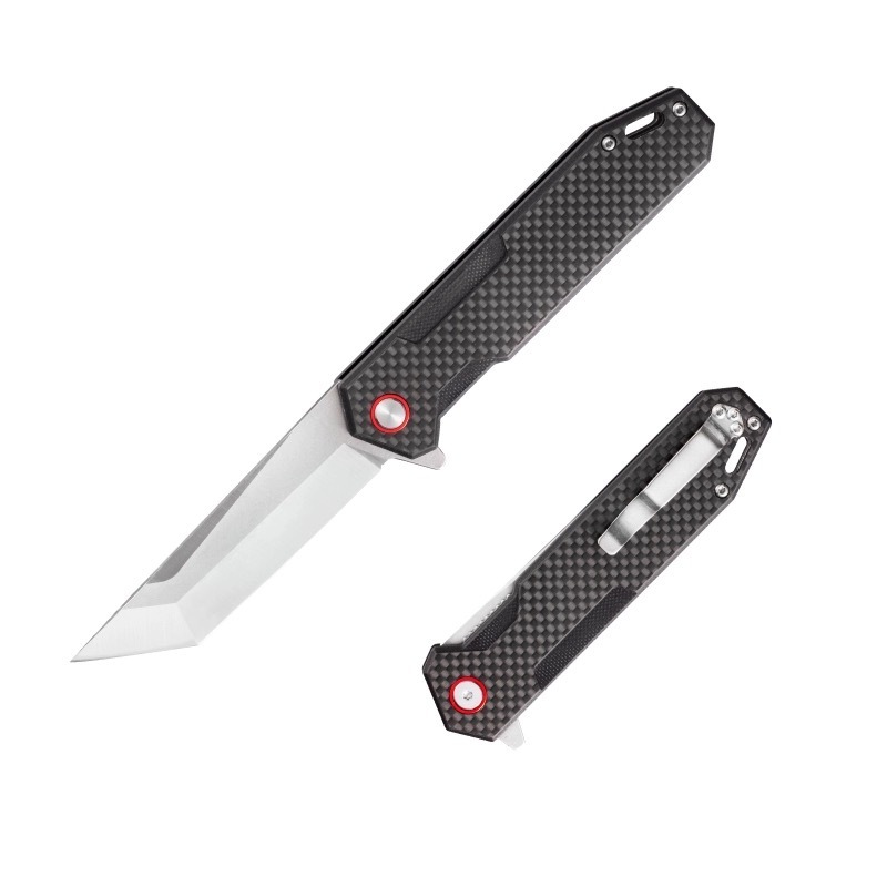 Portable Carbon fiber handle Outdoor Camping Equipment Stainless Steel Tactical Folding Knife Multi-Purpose Knife