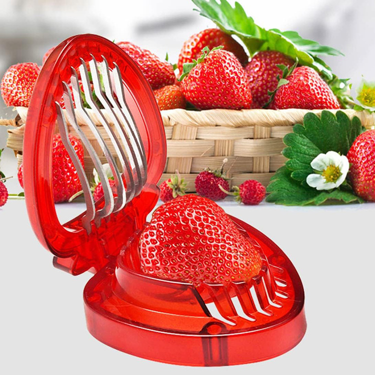 Hot Sale Strawberry Cutter Stainless Steel Blade Craft Kitchen Fruit Tool Strawberry Slicer