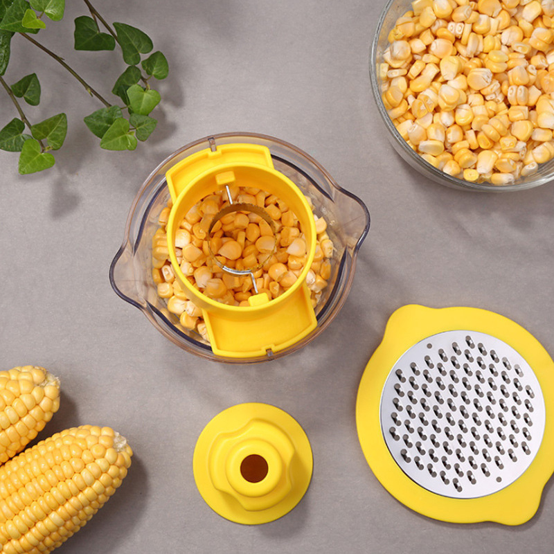 4 in 1 Kitchen Slicer Peeler Ginger Sharpener Corn Stripper Stainless Steel Corn Stripping Tool With Measuring Cup