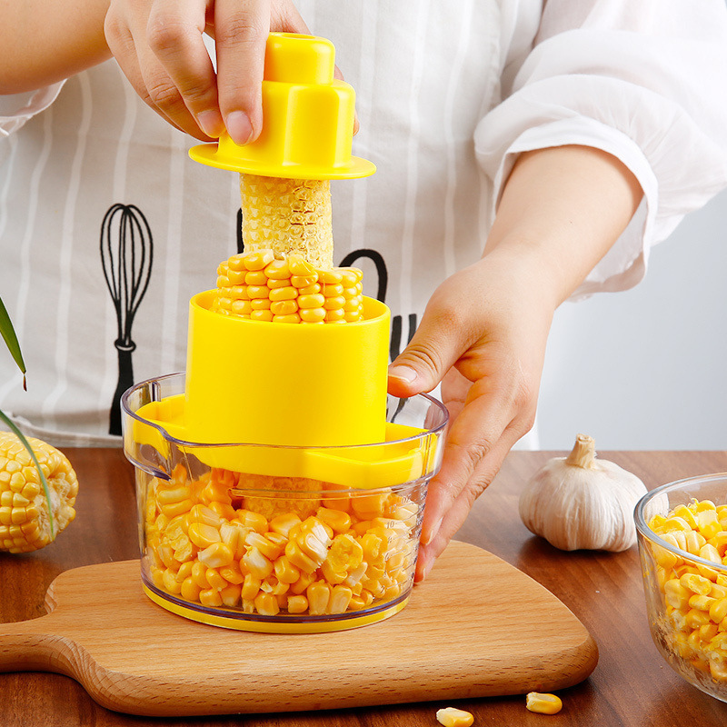 4 in 1 Kitchen Slicer Peeler Ginger Sharpener Corn Stripper Stainless Steel Corn Stripping Tool With Measuring Cup