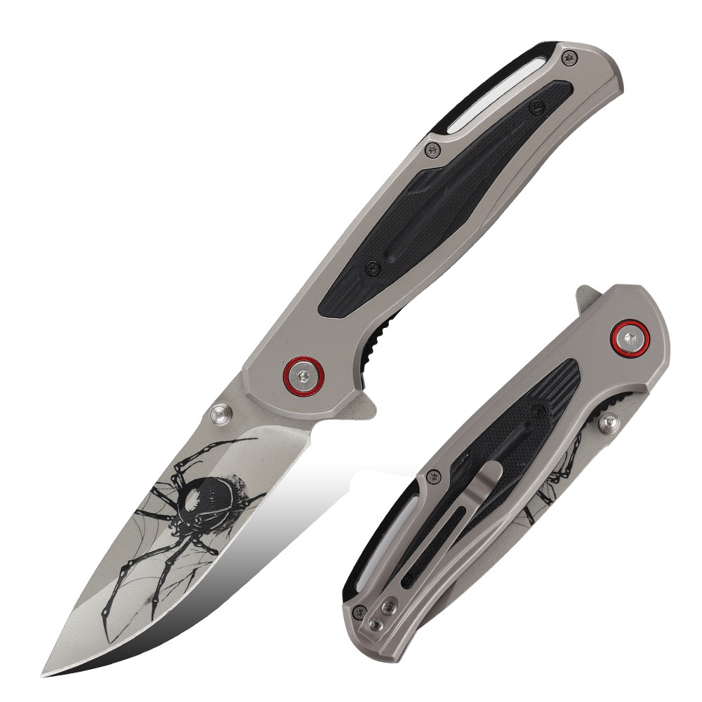 KITCHENCARE custom engraved survival knife stainless steel handle camping pocket knife for outdoor