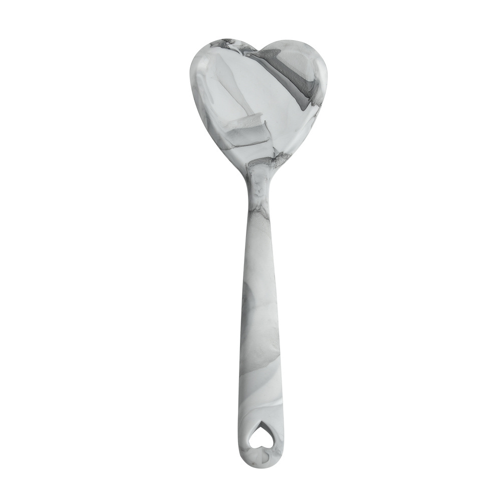 heart shape marble coating silicone spatular kitchen turner tool