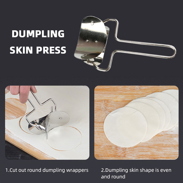 Handheld manual cooking tool dough pastry ravioli skin pie maker circle stainless steel press kitchen dumpling mould