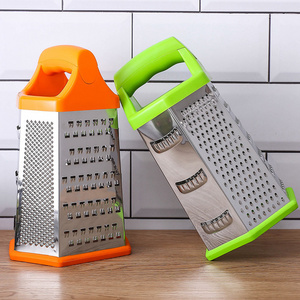 Manual multifunctional hand held stainless steel 6 sided food fruit carrot ginger kitchen vegetable cheese grater