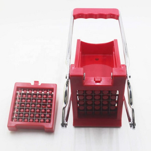 Multi function red stainless steel blade vegetable fruit manual slicer peeler potato chips french fry cutter