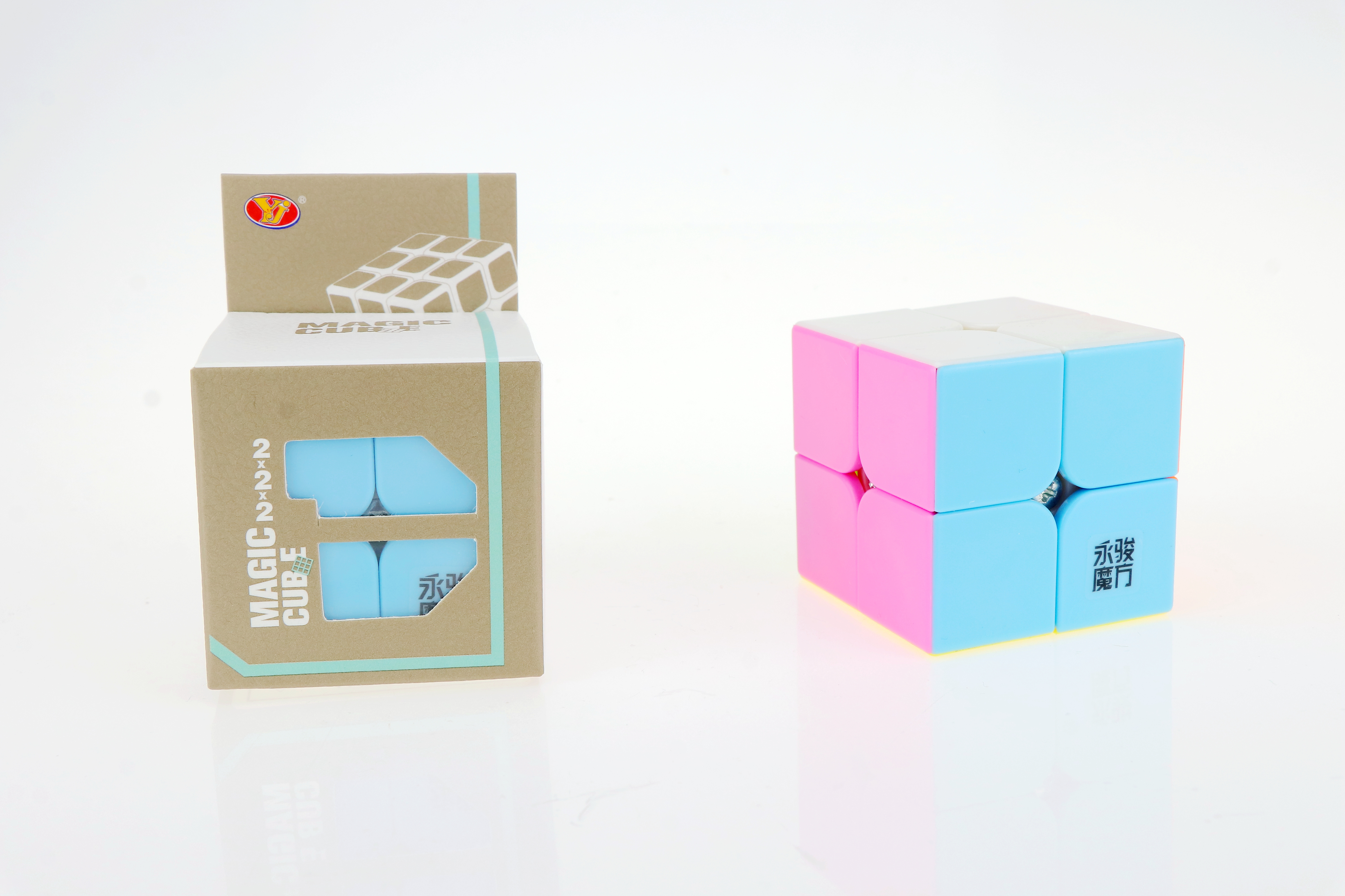 Yongjun YJ YuPo 2x2x2 Magic Cube Educational Game Puzzle Cubes Pink Stickerless Smooth 2by2 Speed Cube Toys Gifts