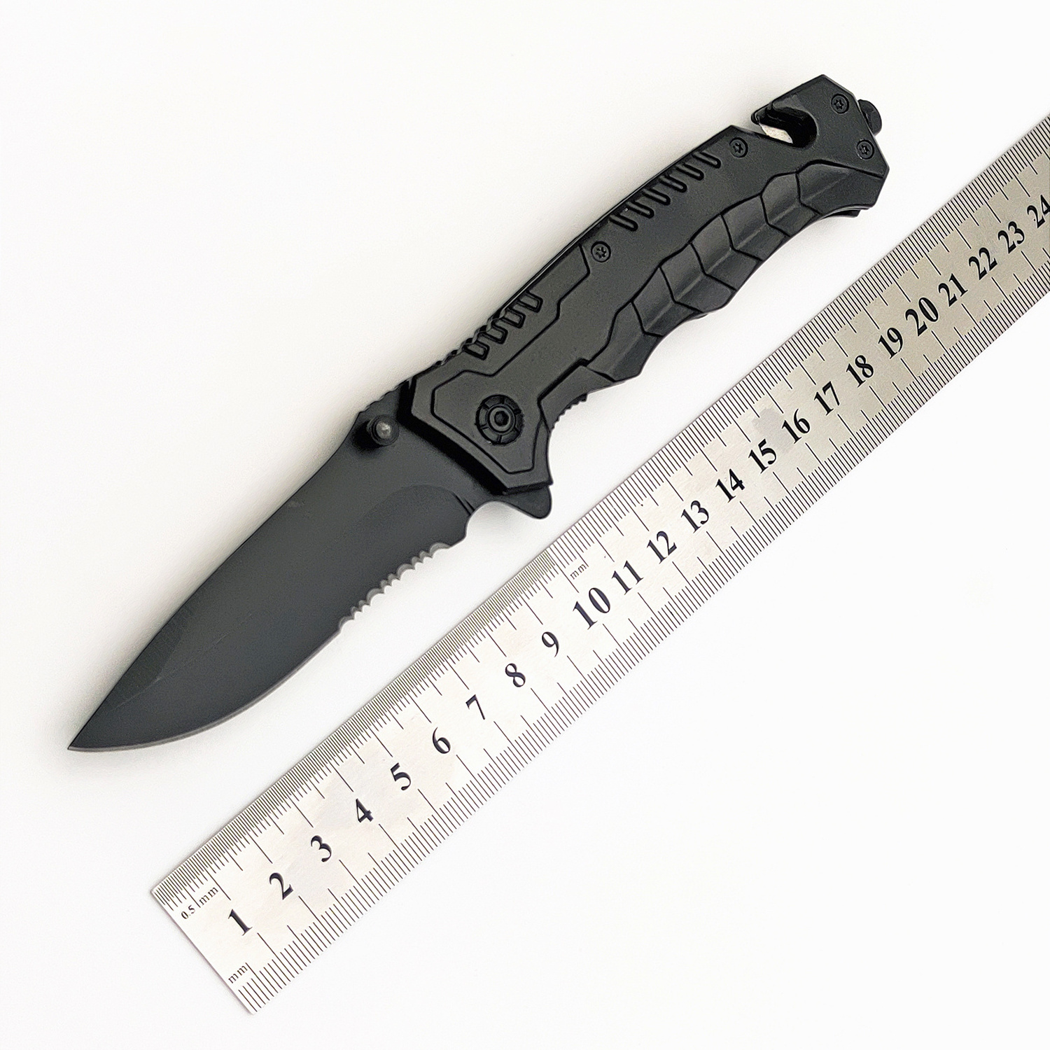 Folding Survival stainless Steel Knife Hunting Tactical Outdoor Survival Kit Navy Seal Cutter Glass Breaker Portable Knife