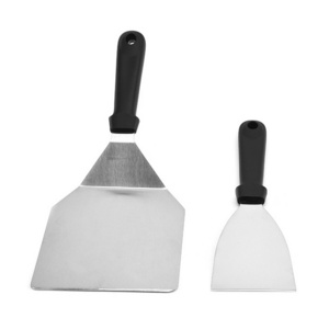 Metal Spatula Set - Griddle Spatula - Teppanyaki spatulas - Griddle Scraper and Pancake Flipper or Hamburger Turner - Stainless