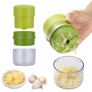 Multifunction Dishwasher Safe Kitchen Garlic Press Crusher Mincer  Chopper with Storage Container Peanut Walnut