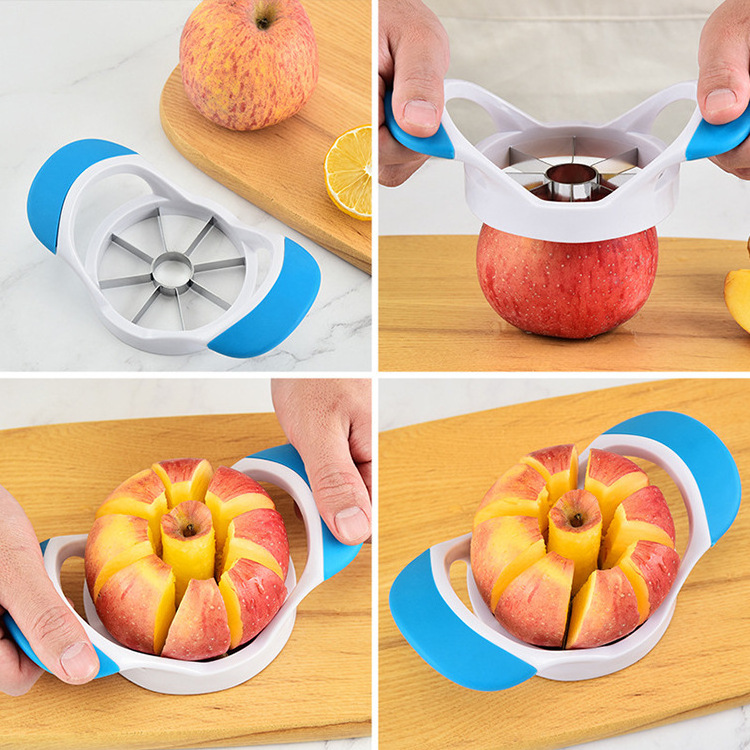 Stainless Steel 430 8-Divided Apple Cutter Slicer Metal & PP Blade Fruit & Vegetable Chopper for Home Use Stocked Item