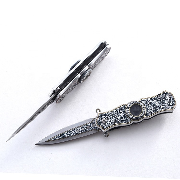 mini 3D printing Fingertip gyroscope folding small survival pocket knife